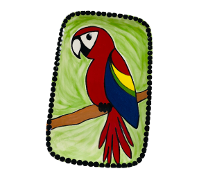 San Jose Scarlet Macaw Plate